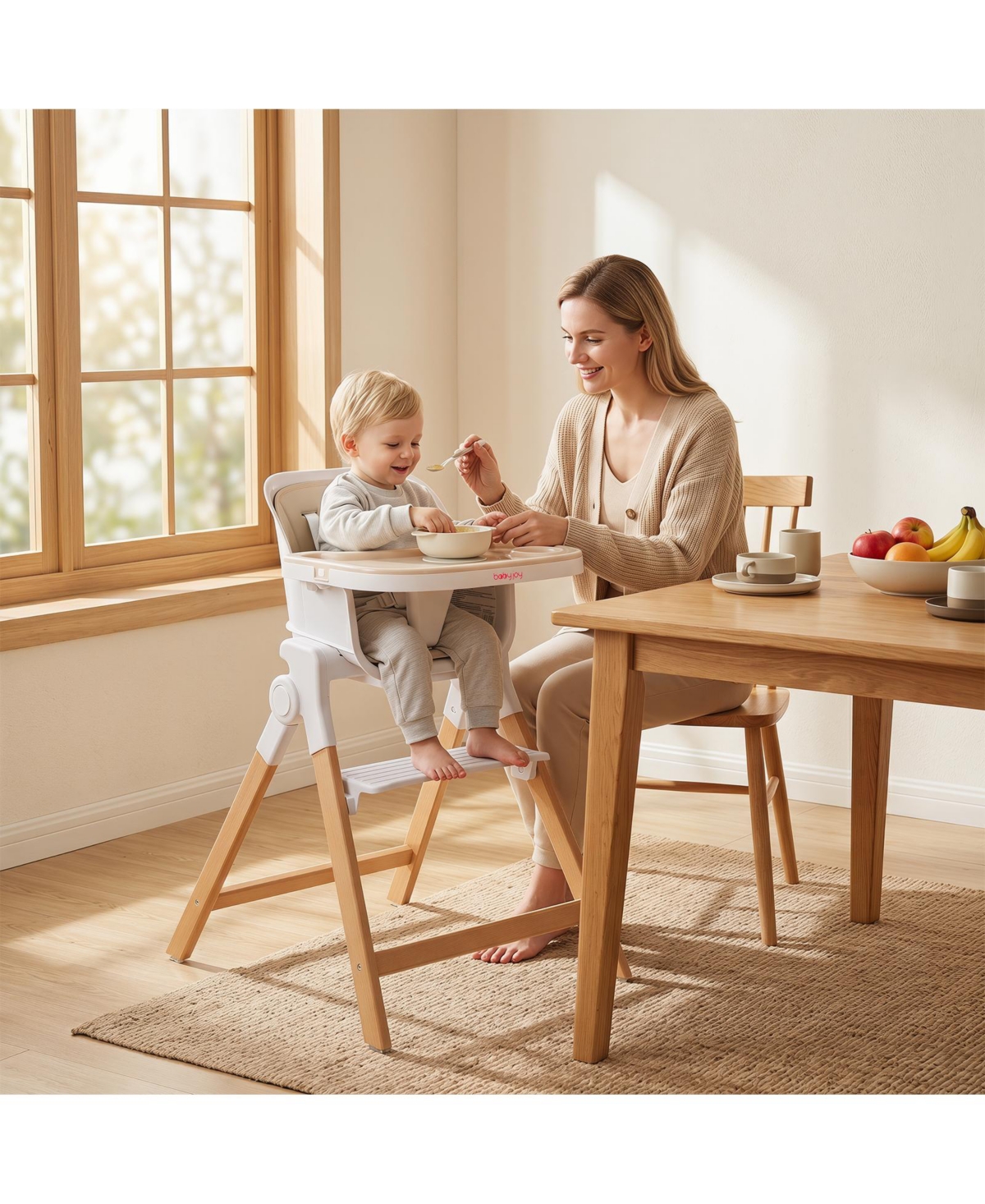Costway 4-in-1 Convertible Baby High Chair with Detachable and Adjustable Tray