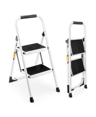 2 Step Folding Ladder Stool with Handrails, 330LBS
