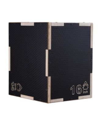 16/14/12 Inch 3 in 1 Plyometric Jump Box Fitness Exercise Plyo Box Wooden