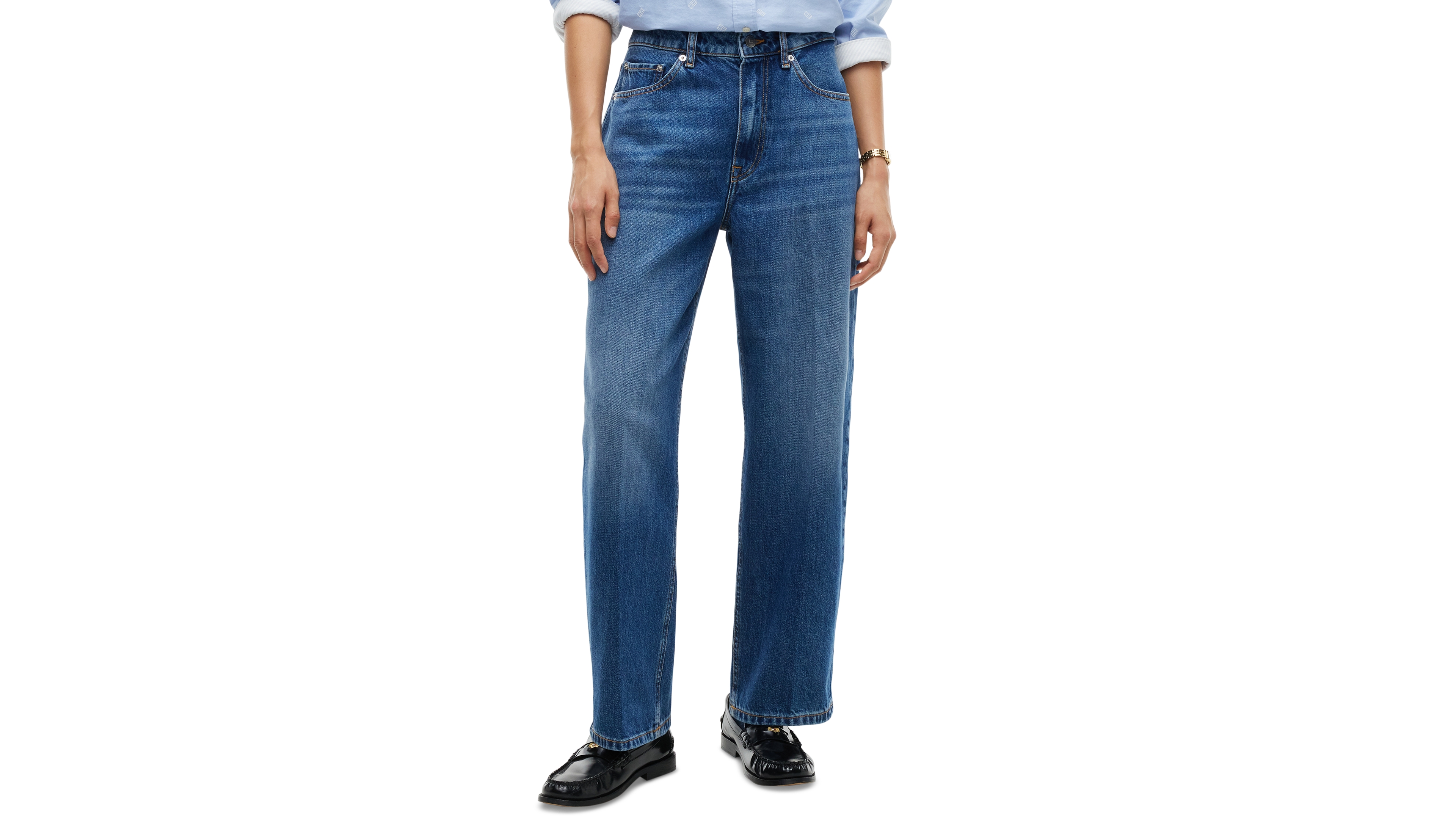 Tommy Hilfiger Women's Barrel High-Waisted 100% Cotton Jeans