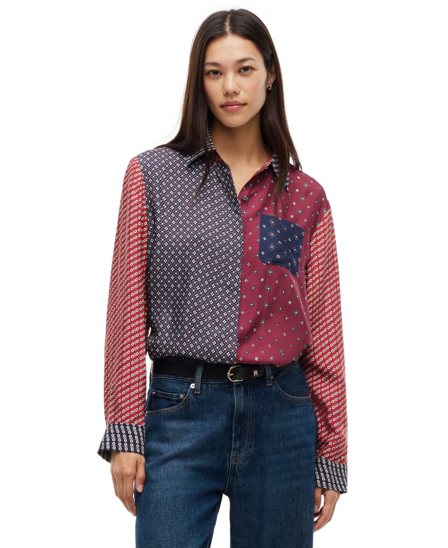 Women's American Icons Patchwork Long-Sleeve Shirt