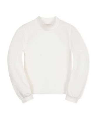 Little and Big Girls' XXS- XL Organic Mock Neck Balloon Sleeve Knit Top