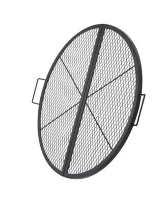 36" Foldable Round Cooking Fire Pit Grill Grate X-Marks Heavy-Duty Steel