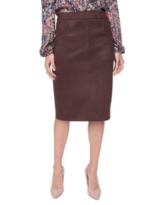 Women's Fx Suede High-Waisted Pencil Skirt