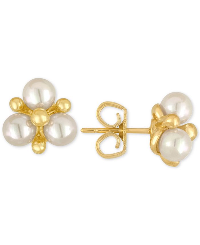 Majorica Gold-Tone Imitation Pearl Cluster Stud Earrings & Reviews ...