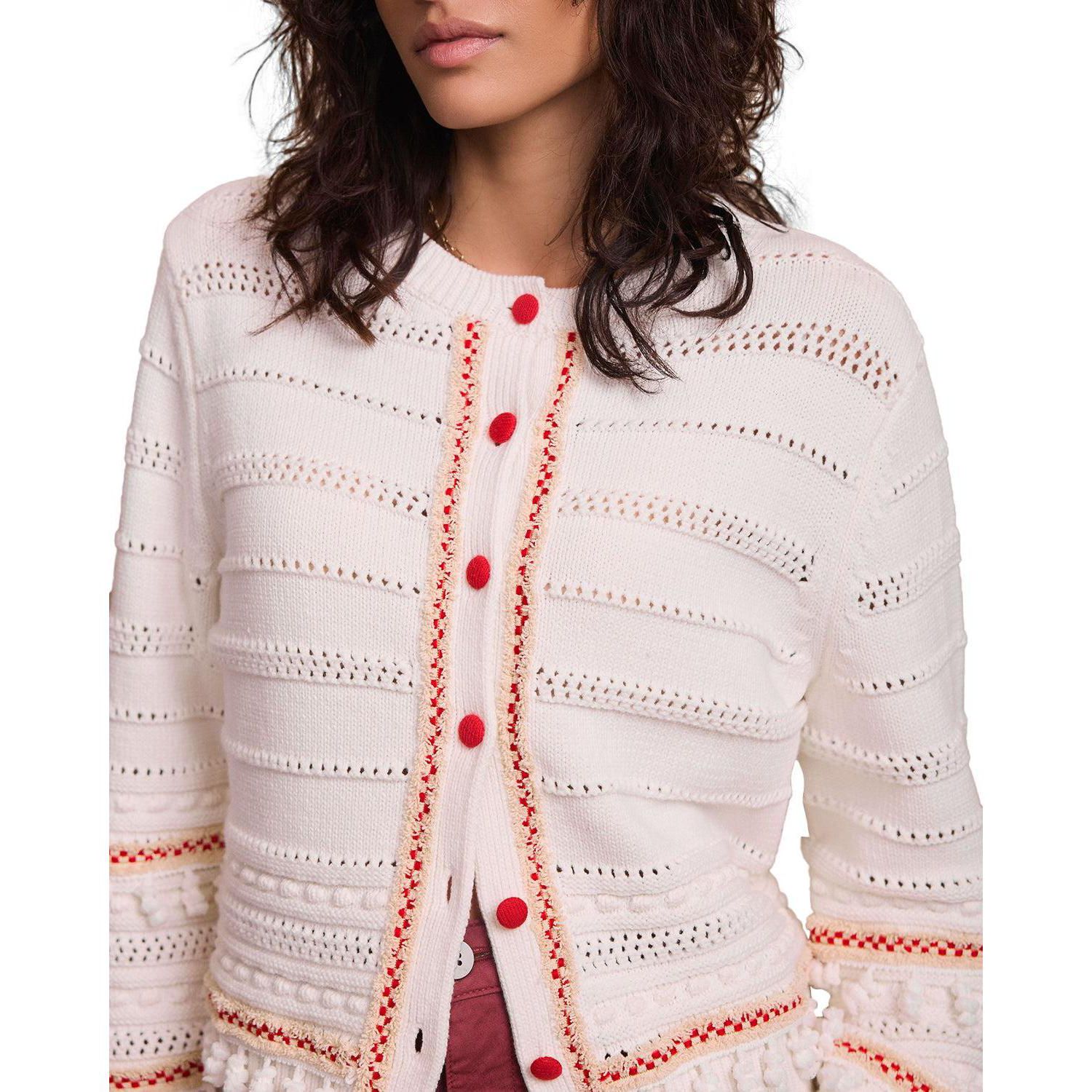 Women's Cotton Blend Tassel Cardigan