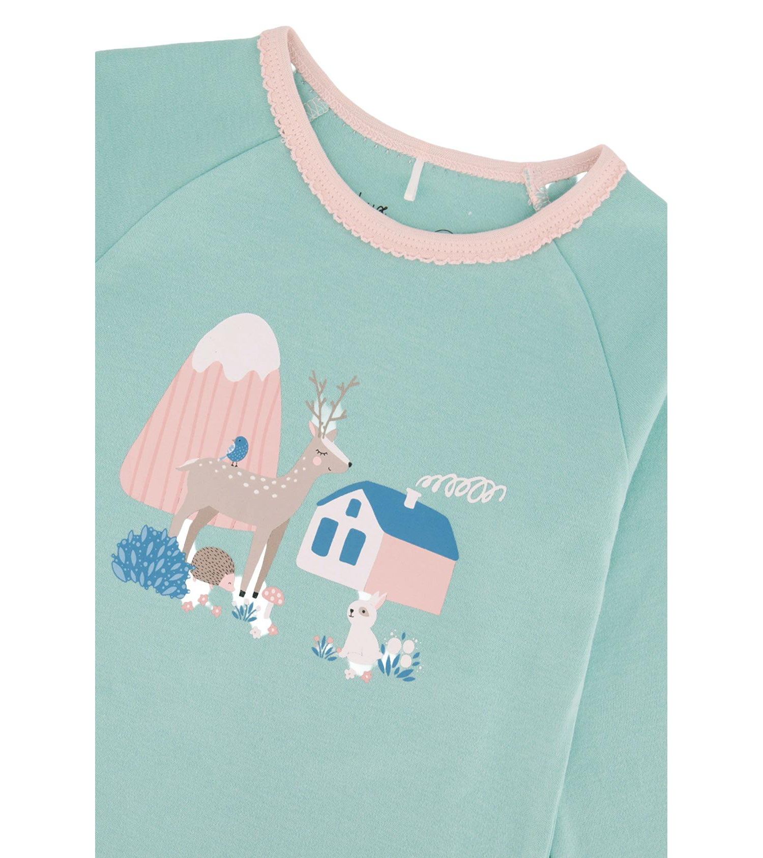 Little Girls 6-12 Cotton Two Piece Pajama Set House Print