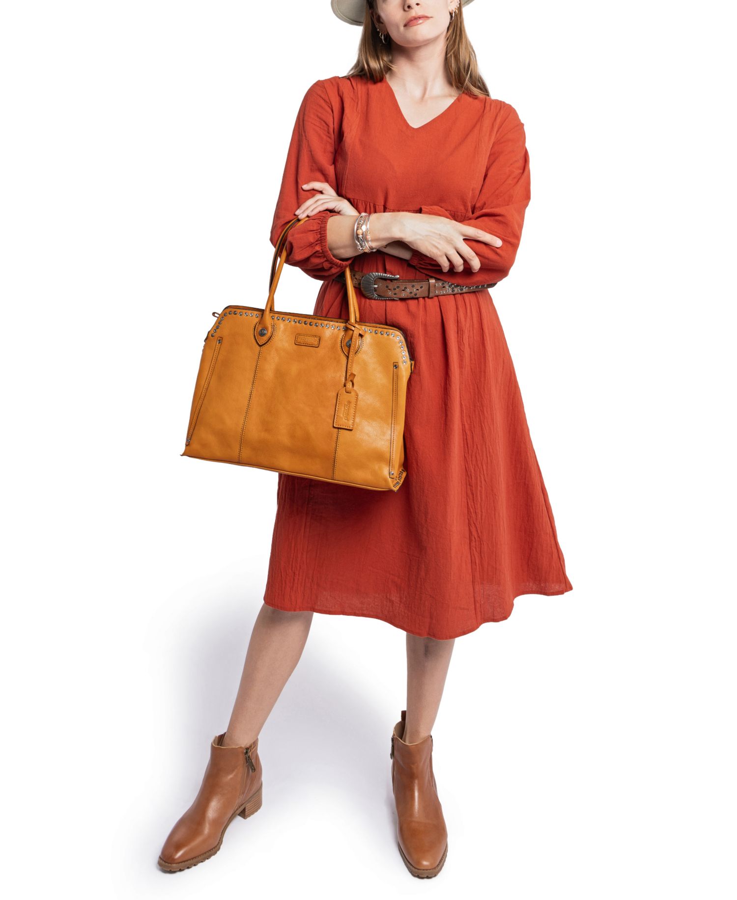 Soul Stud Large Leather Satchel Bag