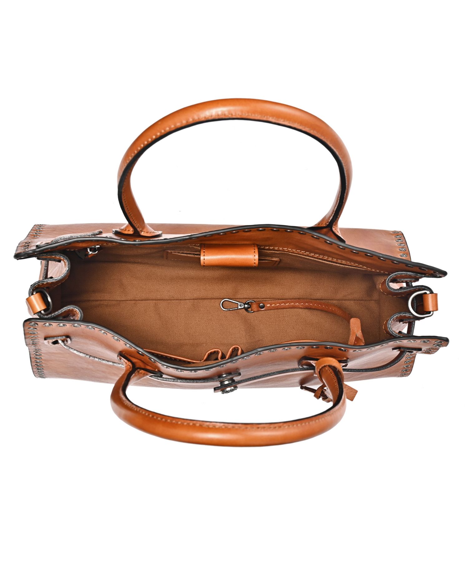 Westland Large Studded Leather Satchel Bag