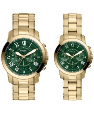 Unisex Grant Chronograph Gold-Tone Stainless Steel Watch Set 44mm and 36mm