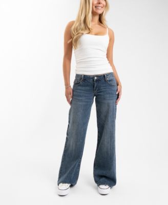 Juniors' Low-Rise Wide-Leg Jeans