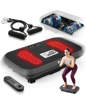 Vibration Plate Exercise Machine with Light Therapy Low Impact Vibration Platform Machine and Resistance Bands