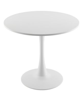 Round Wood Dining Table with Pedestal Base for Small Spaces