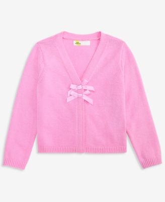 Girls' 12M-5T Ultrasoft Bow Cardi Long-Sleeve Cardigan