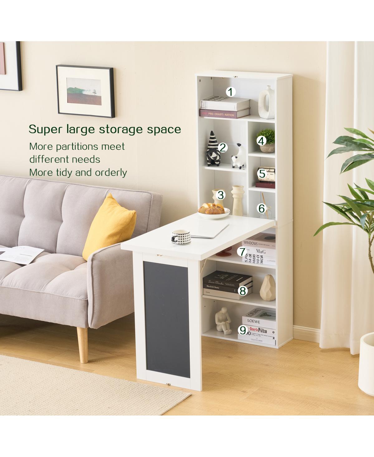 Streamdale Furniture Fold-out Wall Mount Convertible Writing Desk and Storage Cabinet