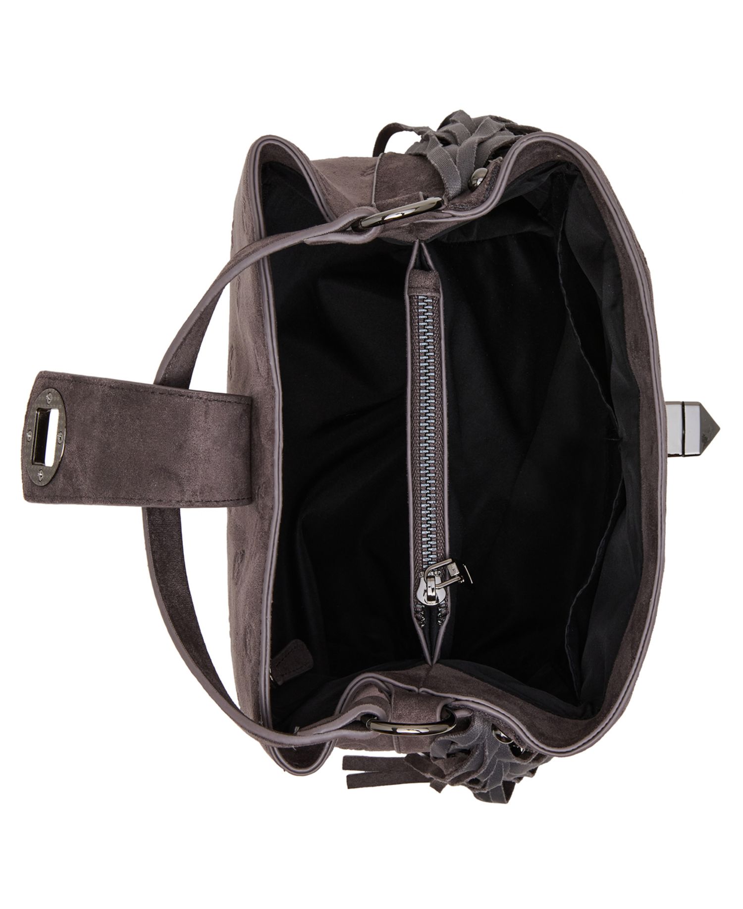 Skully Fringe Small Bucket Shoulder Handbag
