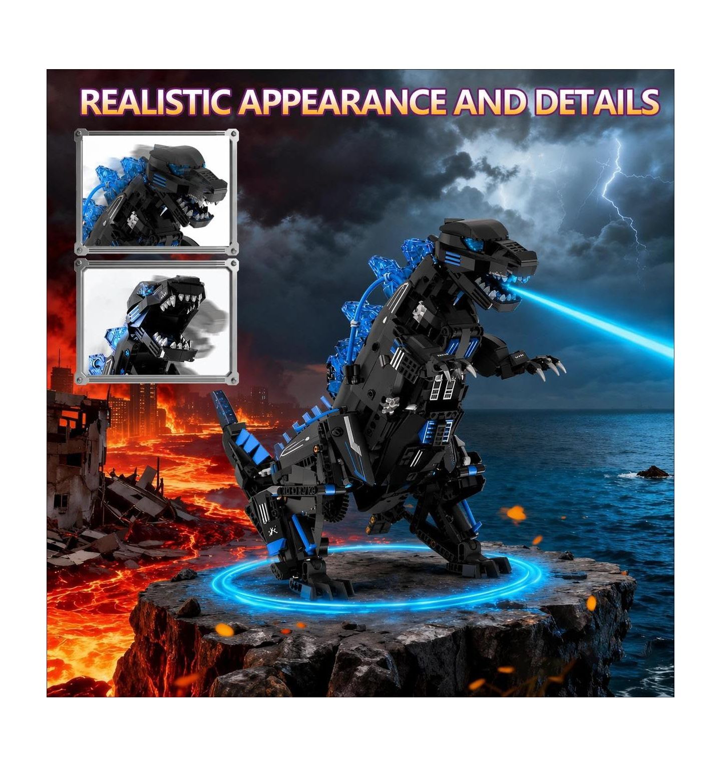 Детский конструктор homfan Dinosaur 5-in-1 Remote Control Programmable Building Set, Ages 6-12 — фото 4