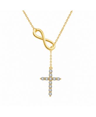 Infinite Cross Lariat Necklace