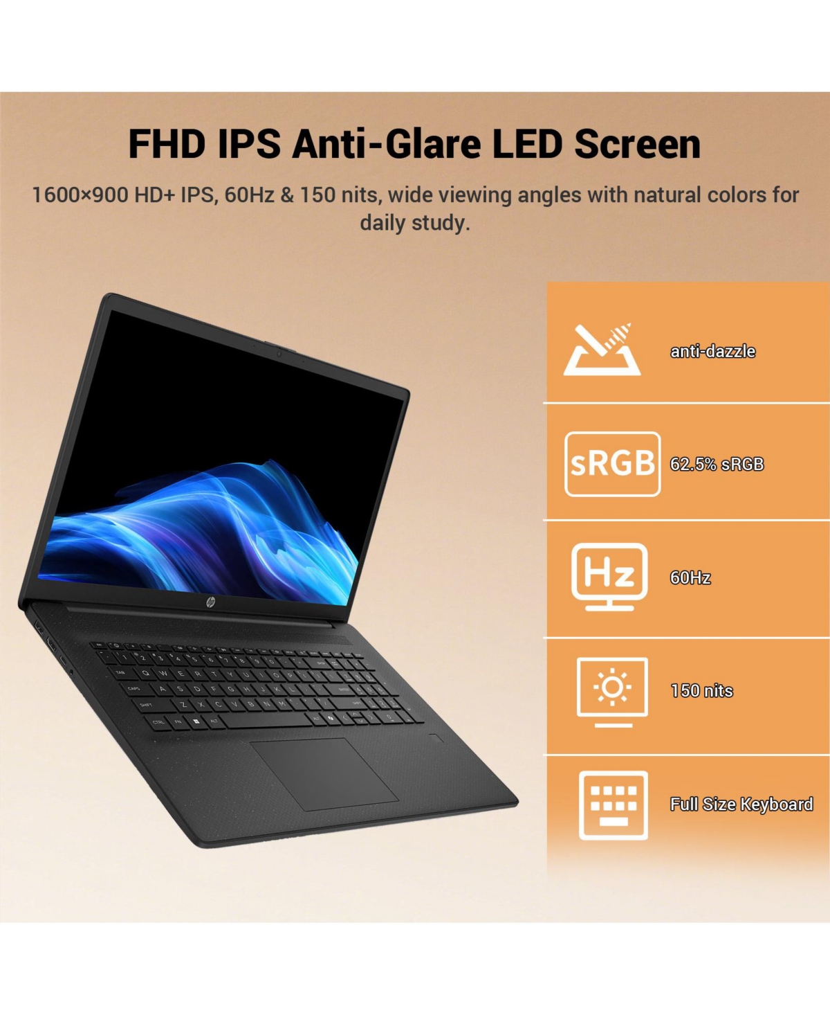 Hp Essential 17.3" Hd Laptop, Intel Core 5 120U, Intel Graphics, 32GB Ram, 512GB Ssd, Wi-Fi 6, Win11 Home, Black