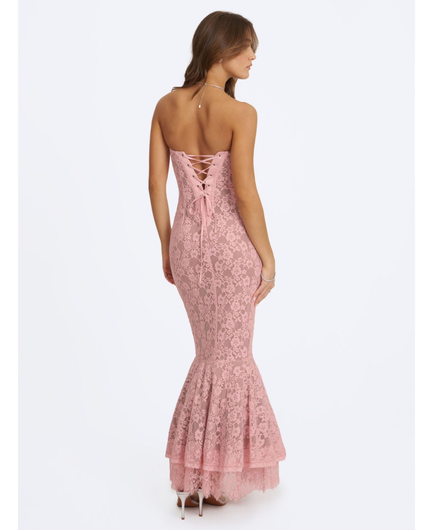Women's Rosalyn Sweetheart Sleeveless Mermaid Lace Dress