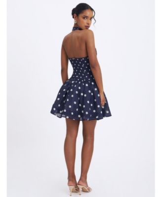 navy polka dot halter dress Miss Circle Women's Yamina Polka-Dot Mini Mini dress