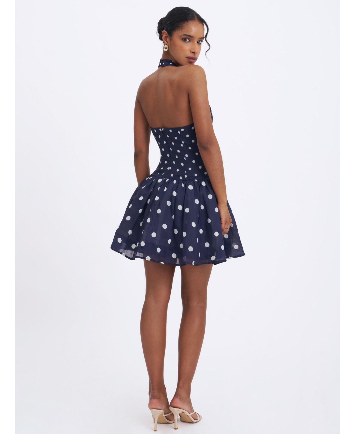 Women's Yamina Polka-Dot Halter Mini Dress