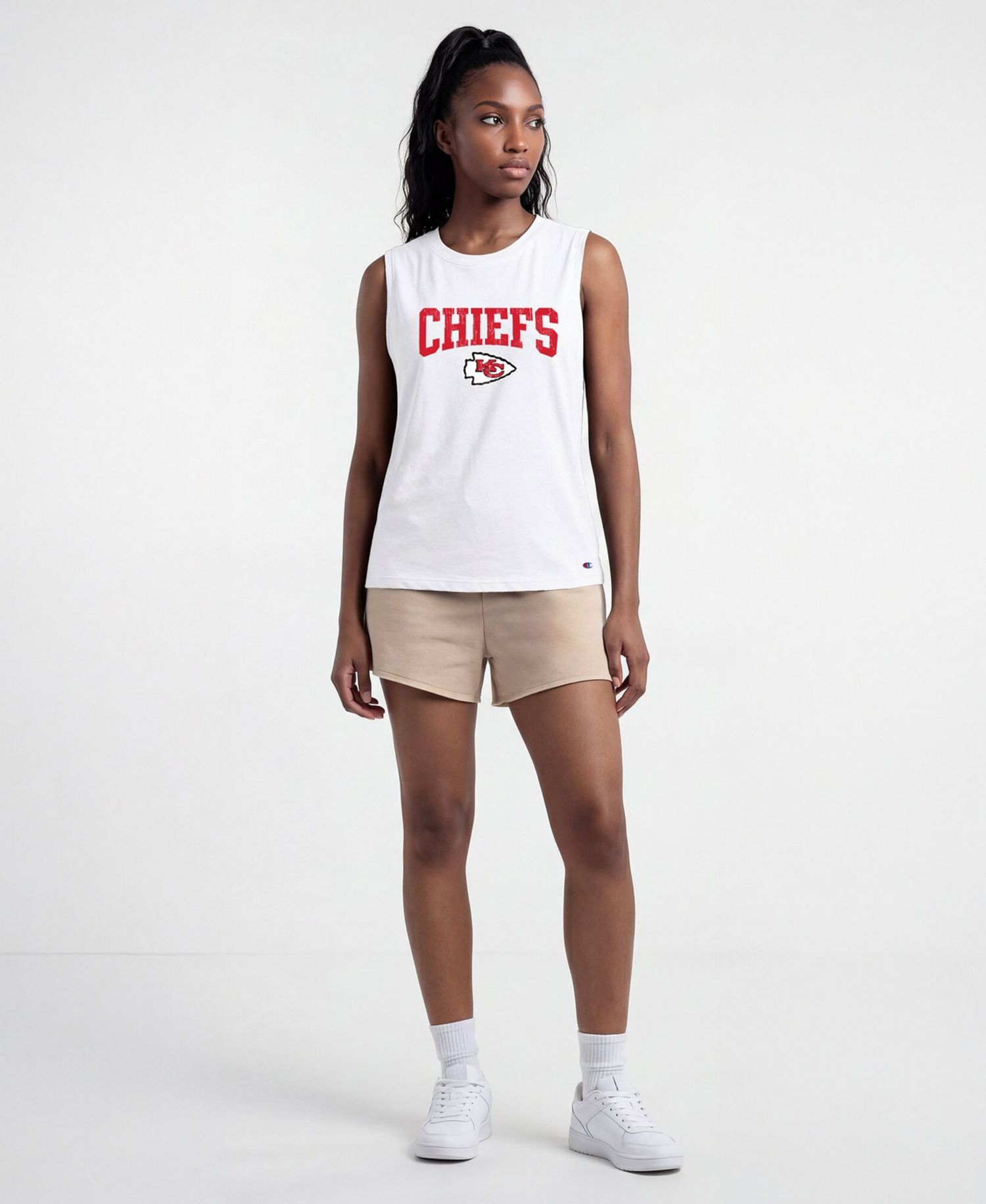 Women's Kansas City Chiefs Distressed Larger-Armhole Muscle Tank Top