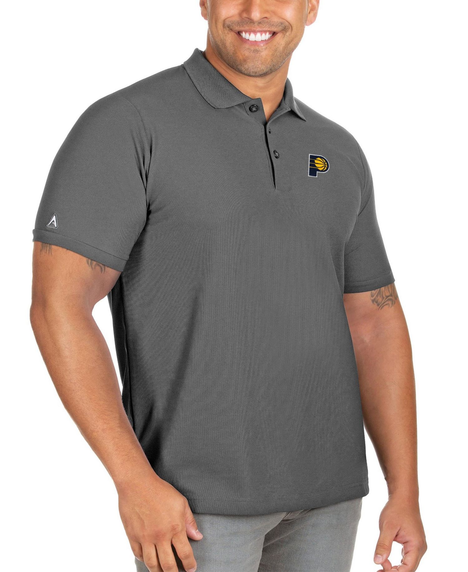 Men's Gray Indiana Pacers Big & Tall Legacy Pique Polo Shirt