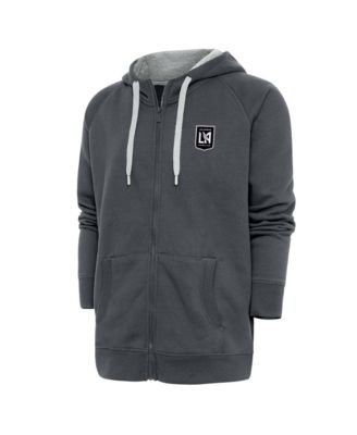 Men's Charcoal LAFC Brushed Metallic Logo Victory Full-Zip Hoodie