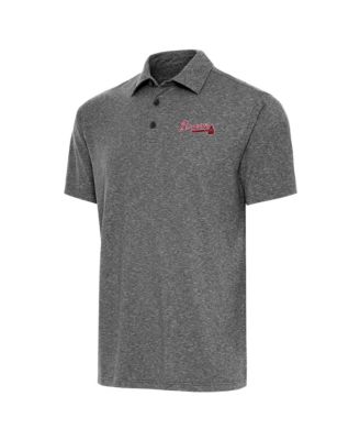 Men's Heather Black Atlanta Braves Par Polo Shirt
