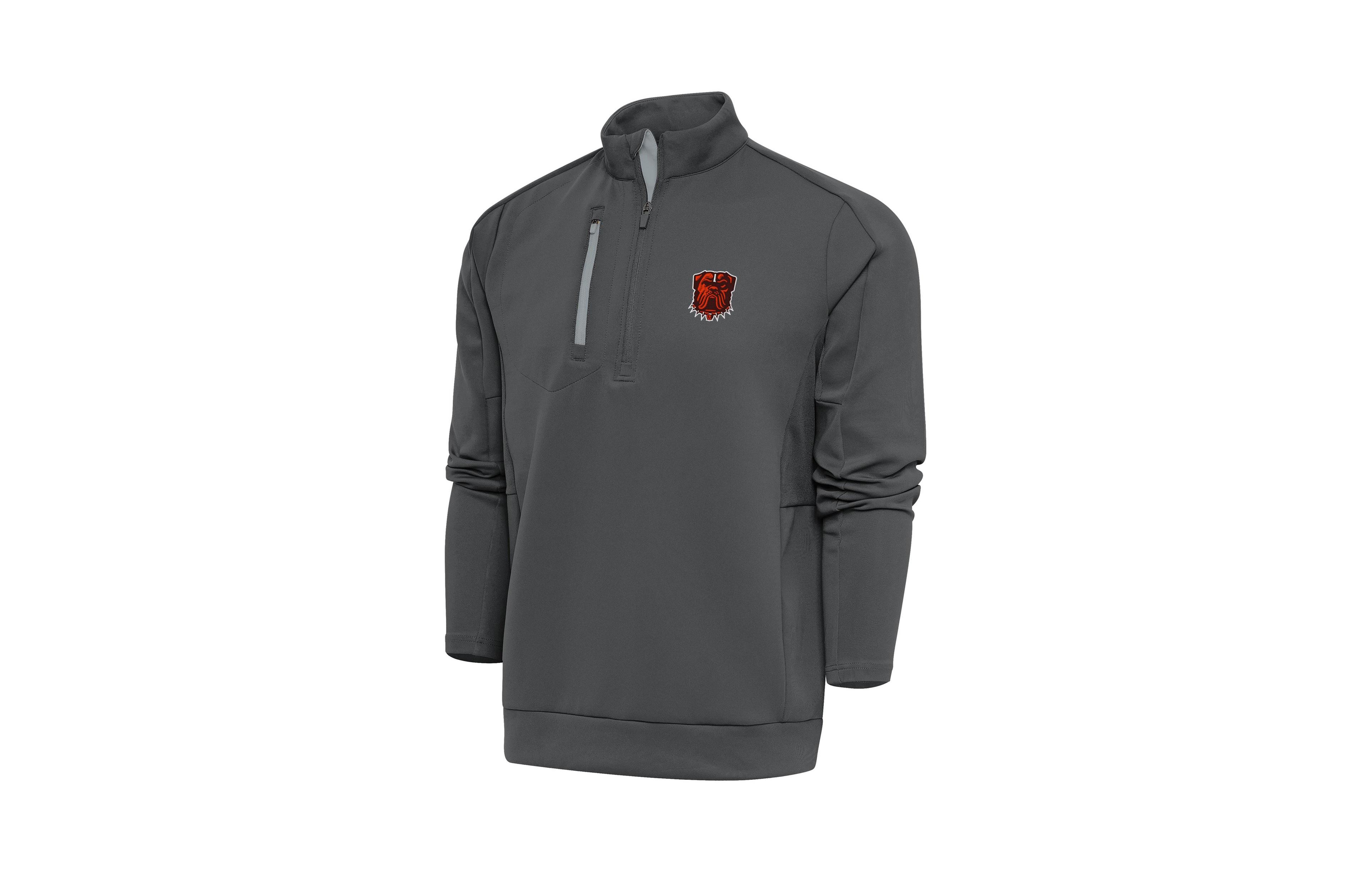 Antigua Men's Pewter Cleveland Browns Generation Quarter-Zip Pullover Sweatshirt