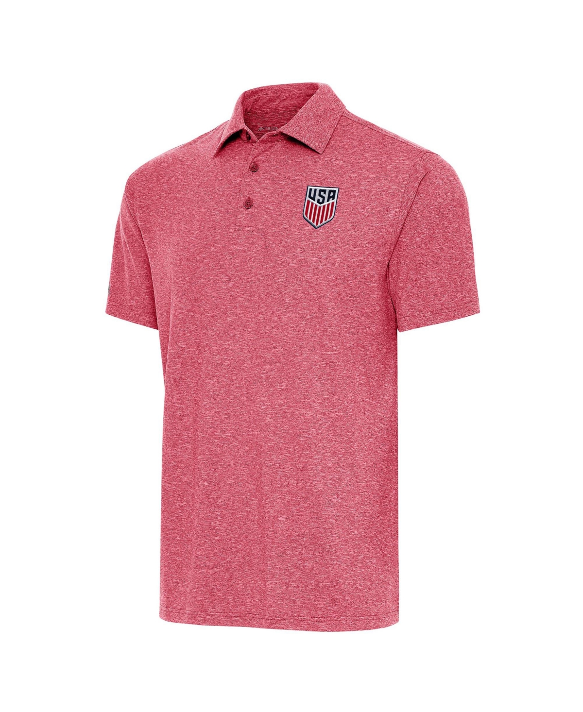 Antigua Men's Heather Red Usmnt Par 3 Polo Shirt