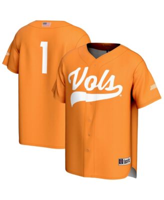 Men's and Women's 1 Tennessee Orange Tennessee Volunteers Lightweight Baseball Fashion Jersey