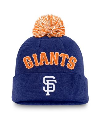 Men's Royal San Francisco Giants Peak Cuffed Knit Hat with Pom