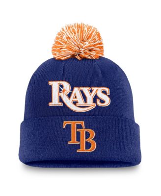 Men's Royal Tampa Bay Rays Peak Cuffed Pom with Knit Hat