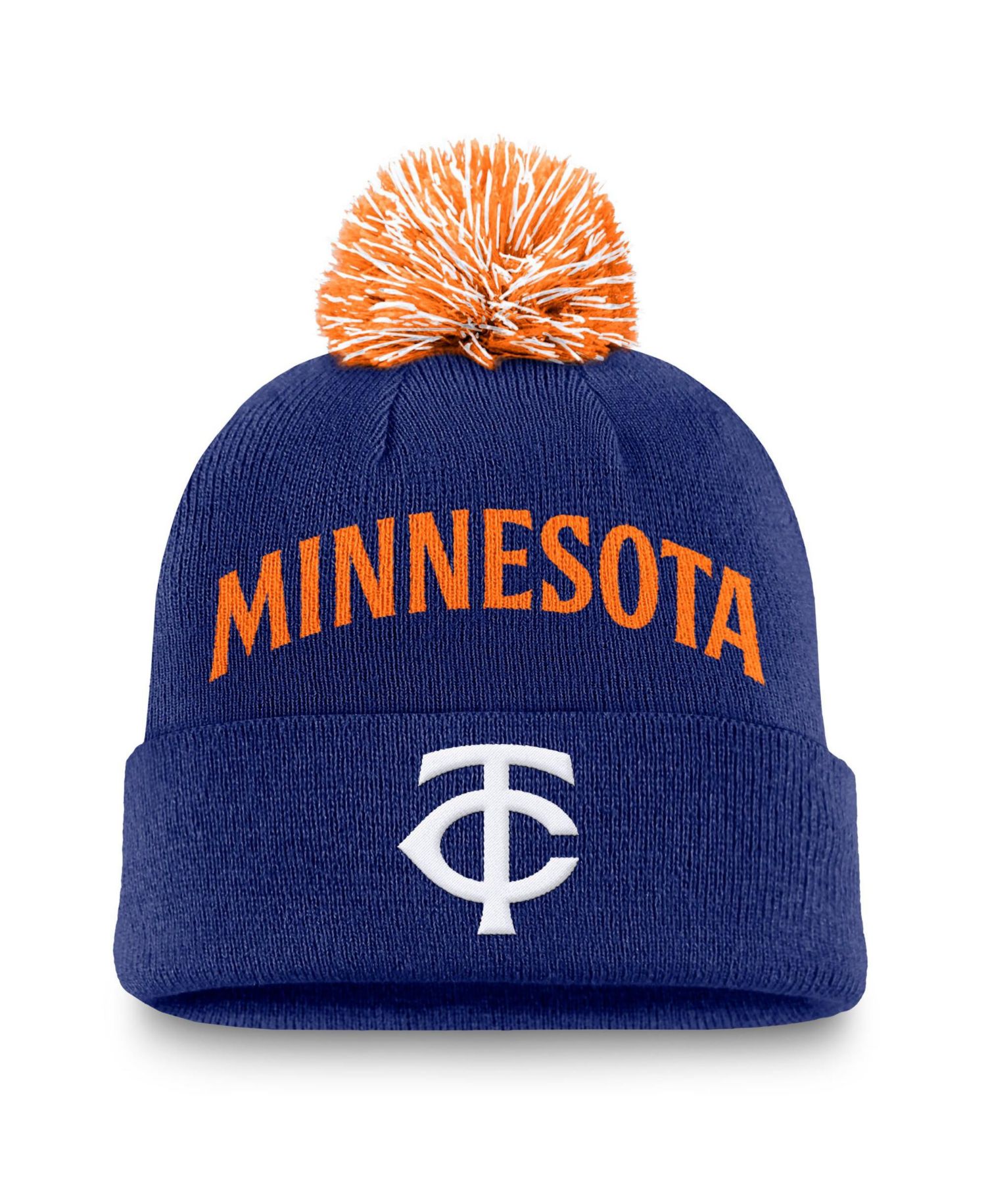Men's Royal Minnesota Twins Peak Cuffed Knit Hat with Pom