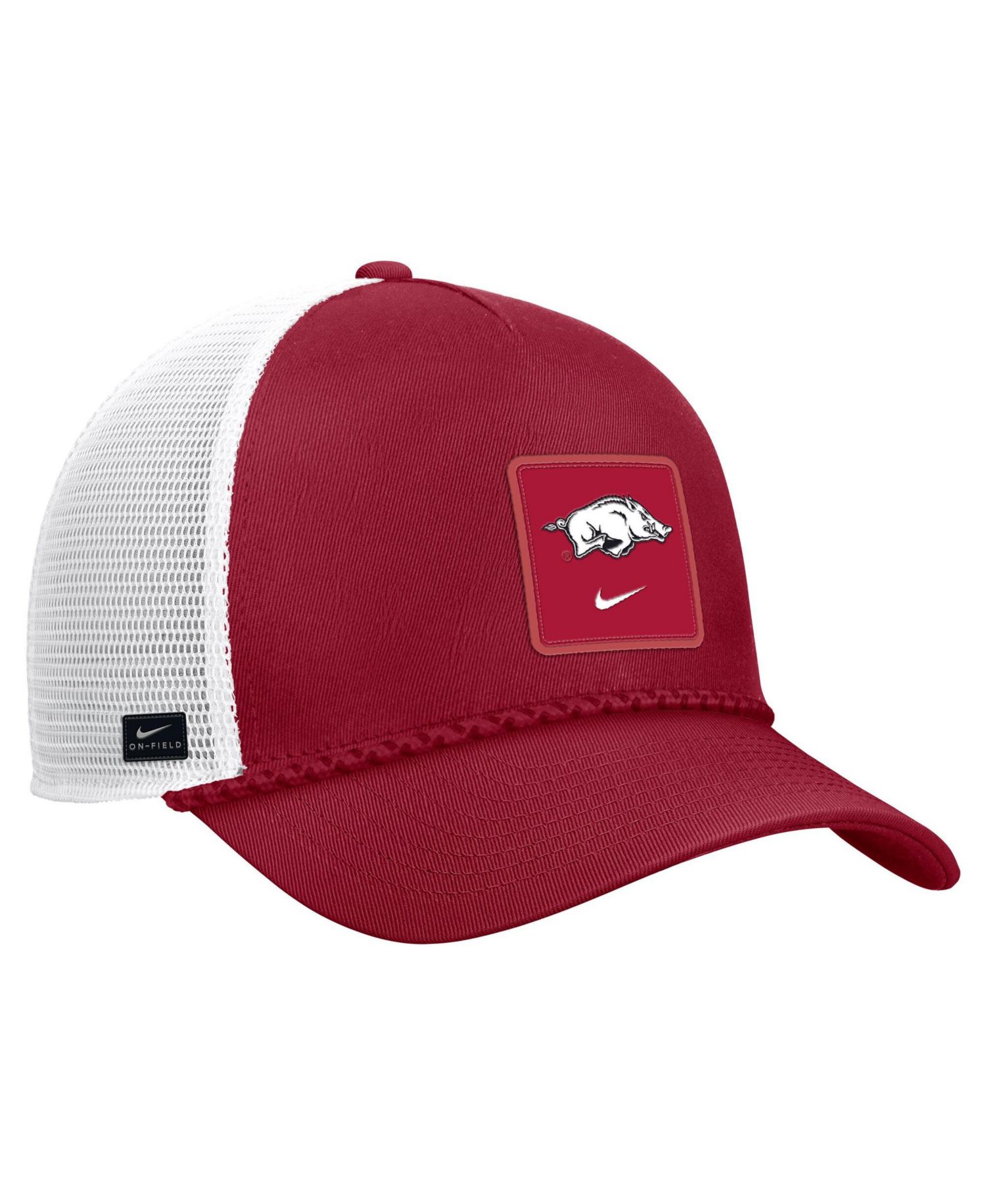 Men's Cardinal Arkansas Razorbacks 2026 On-Field Rope Adjustable Trucker Hat