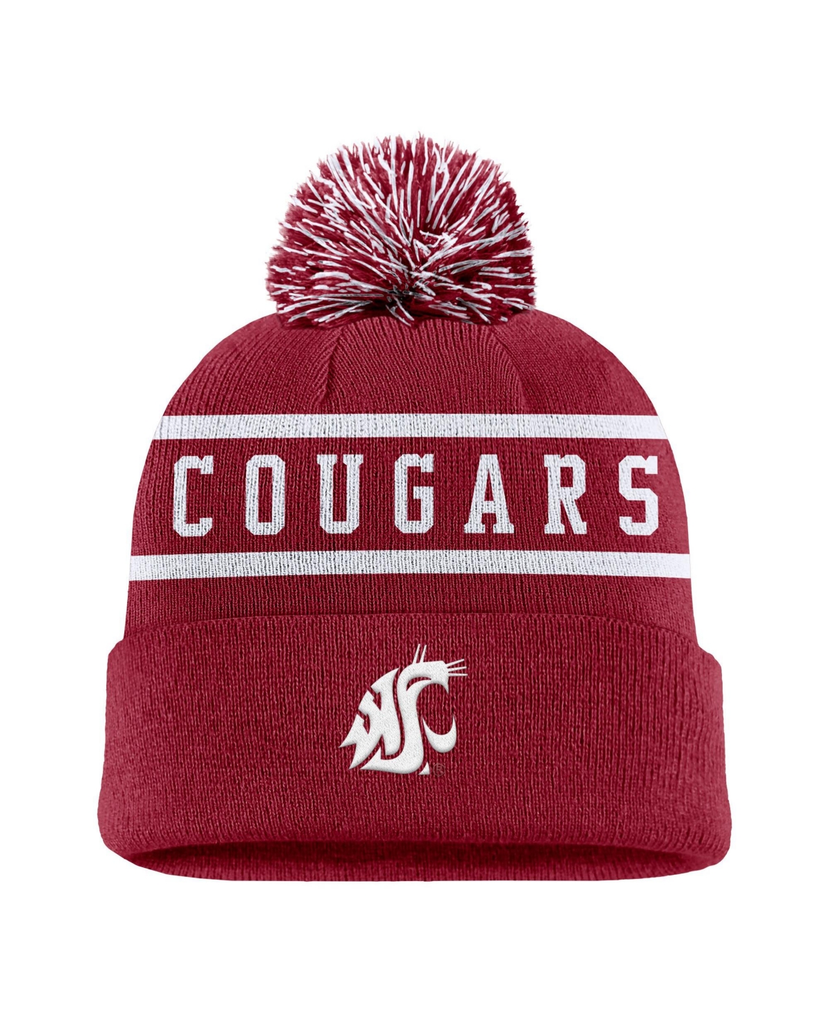 Nike Men's Crimson Washington State Cougars Peak Cuffed Pom with Knit Hat