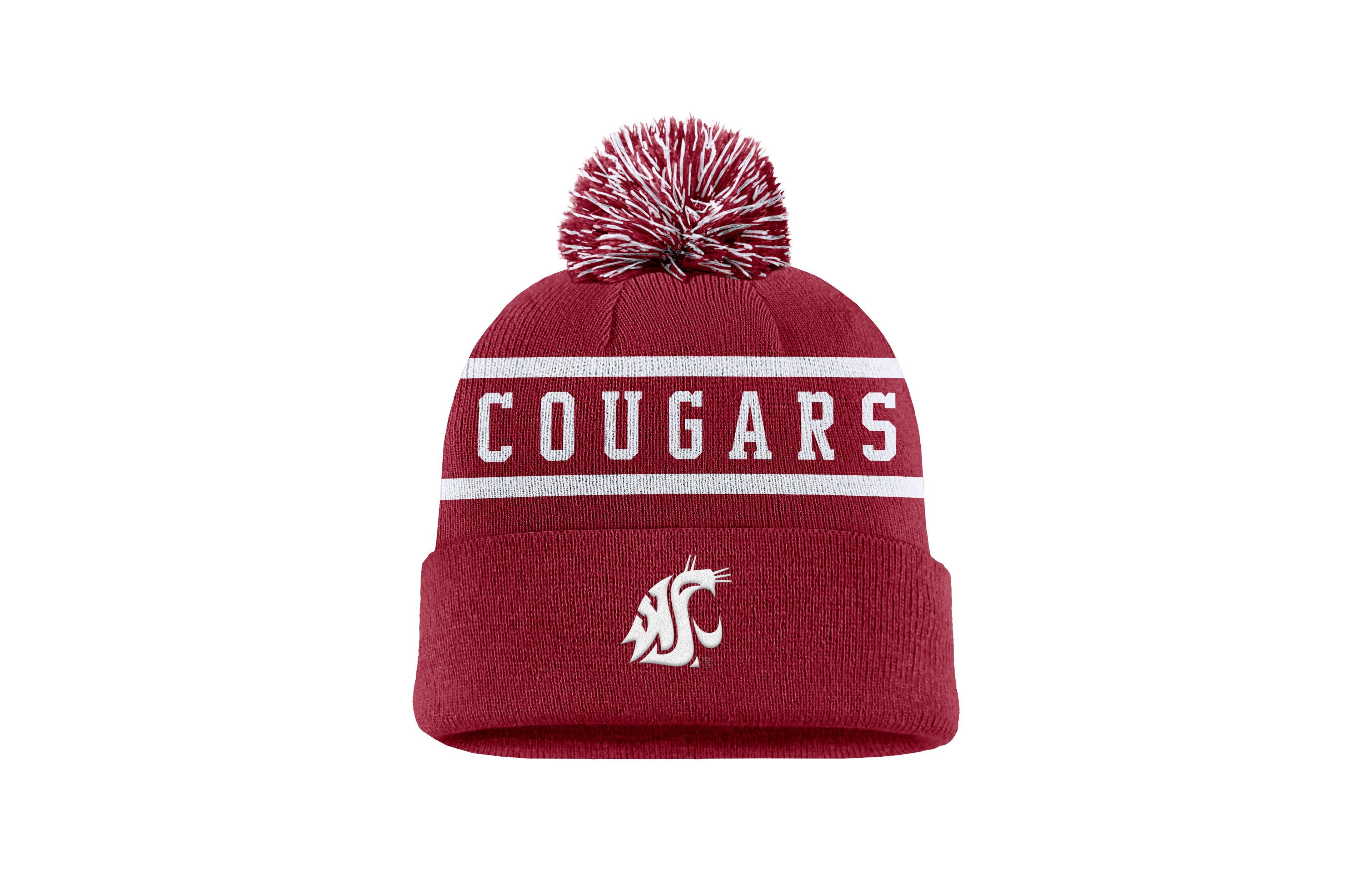 Nike Men's Crimson Washington State Cougars Peak Cuffed Pom with Knit Hat