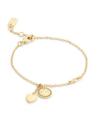Gold Heritage Coin Heart Charm Bracelet