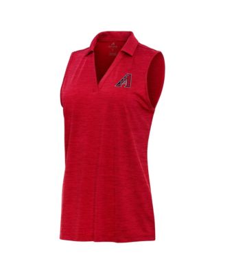 Women's Heather Red Arizona Diamondbacks Layout Sleeveless Polo Shirt