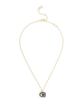 Black Signature C Resin Pendant Necklace