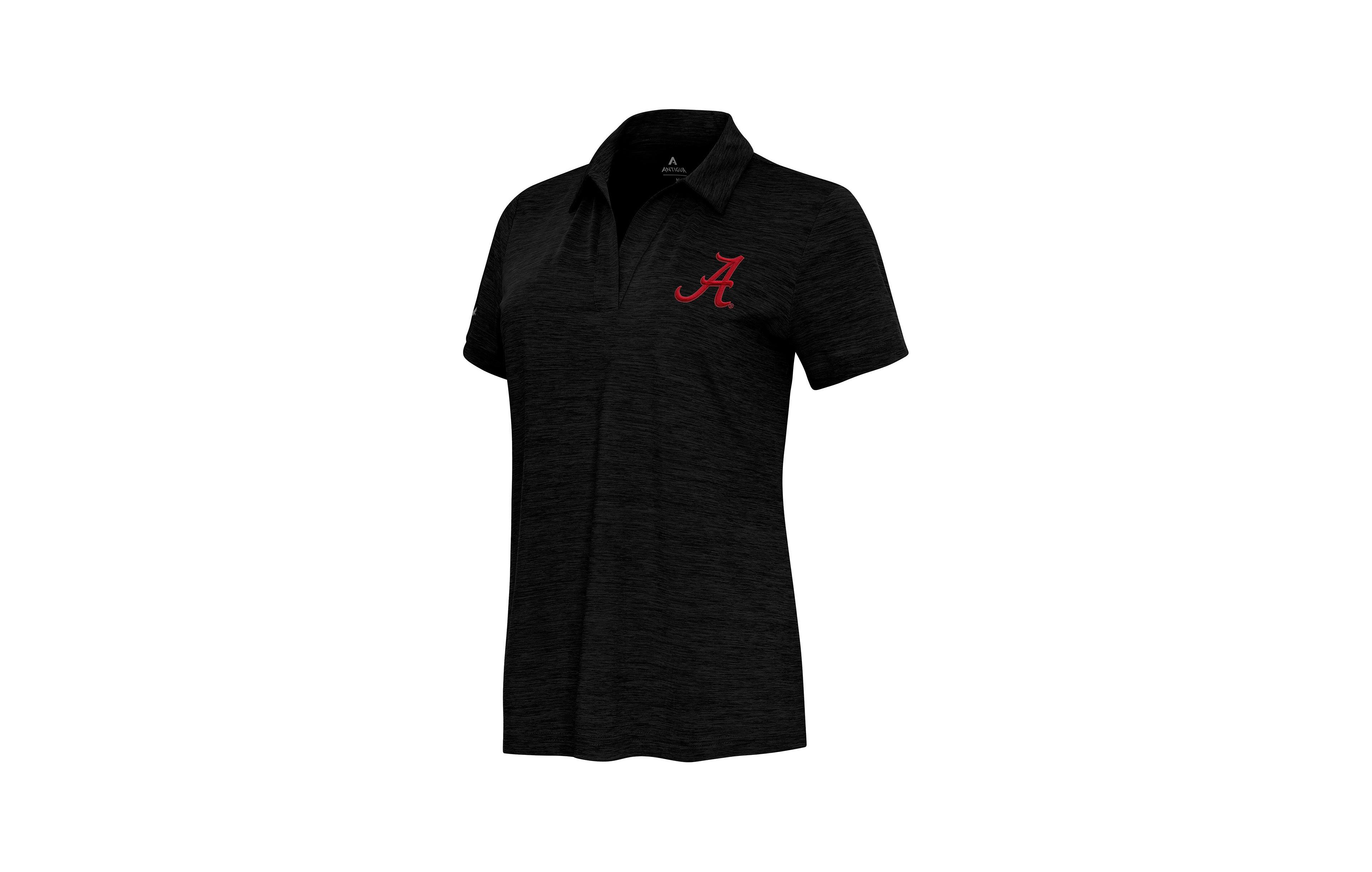Antigua Women's Heather Black Alabama Crimson Tide Layout V-Neck Polo Shirt