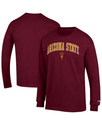 Men's&nbsp;Champion Maroon Arizona State Sun Devils Arch Over Logo Long sleeves T-Shirt