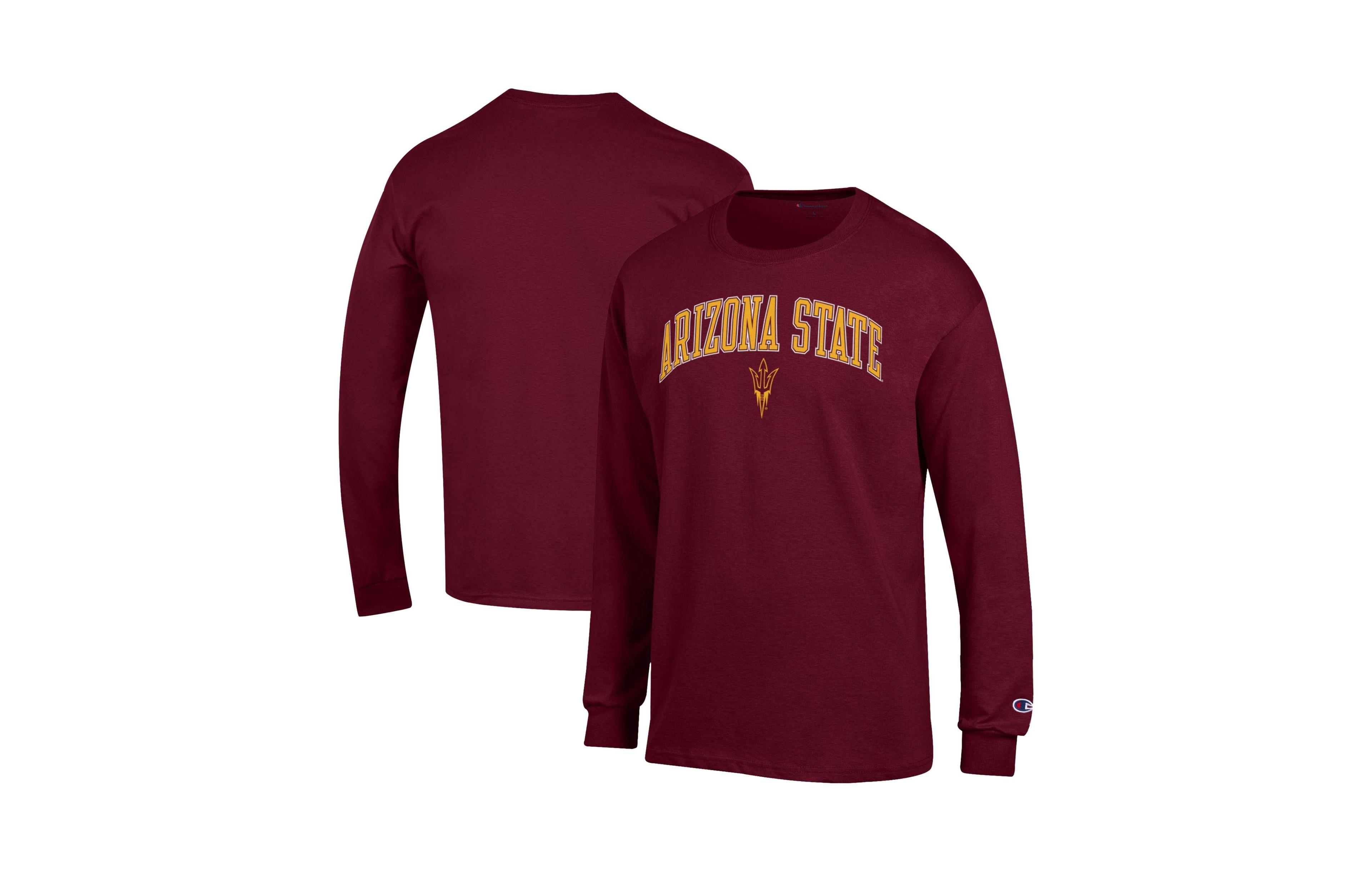 Champion Men's Champion Maroon Arizona State Sun Devils Arch Over Logo Long sleeves T-Shirt