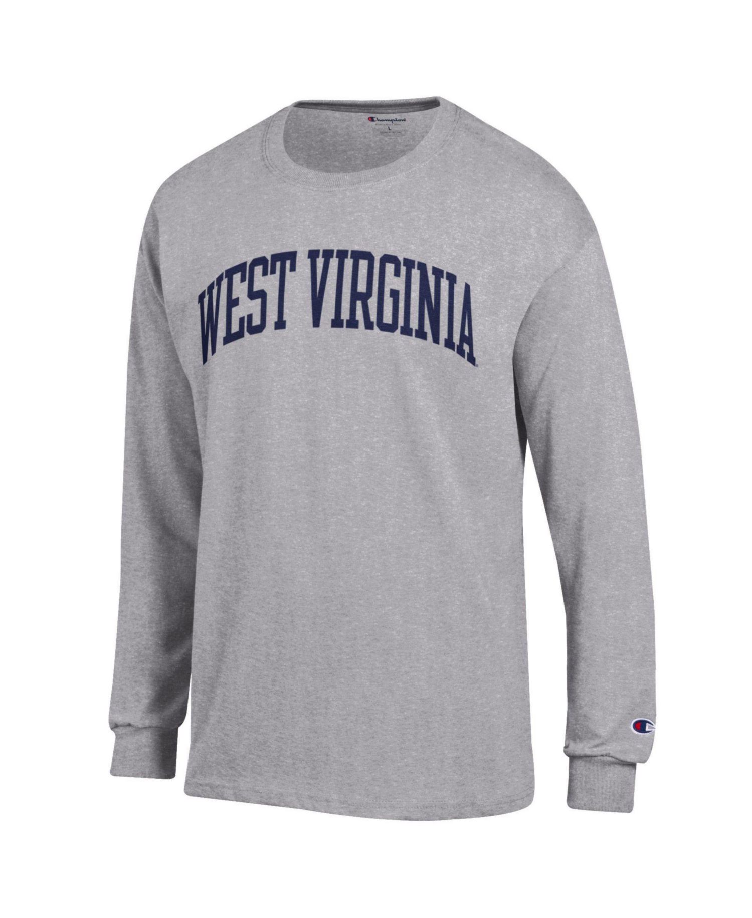 Men's Heather Gray West Virginia Mountaineers Basic Arch Long Sleeve T-Shirt