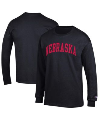 Men's Black Nebraska Huskers Basic Arch Long sleeves T-Shirt