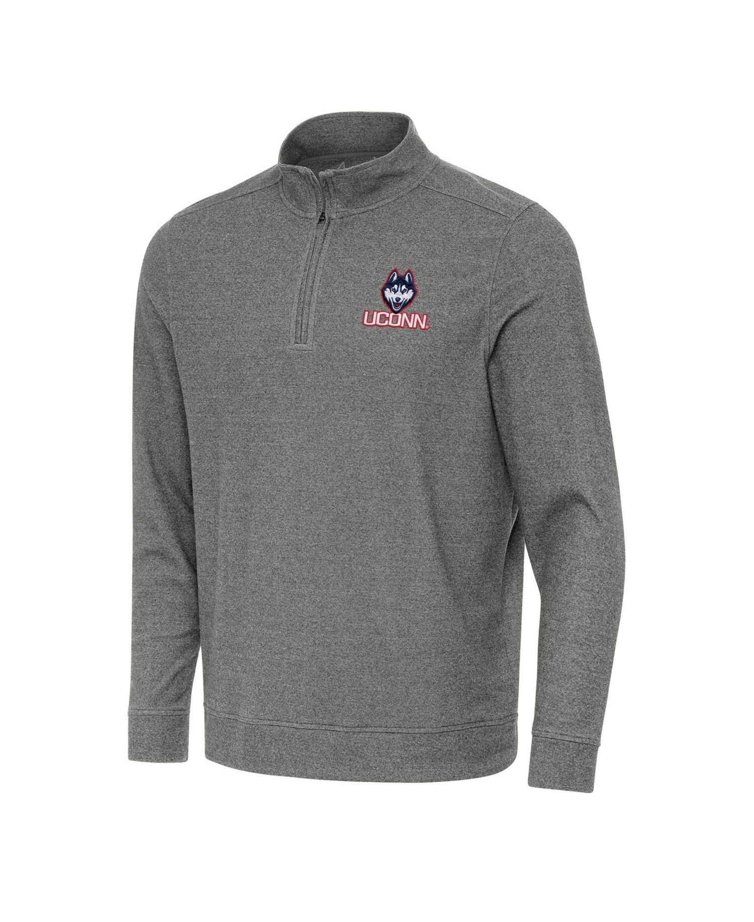 Men's Heather Charcoal UConn Huskies Subtle Quarter-Zip Sweatshirt