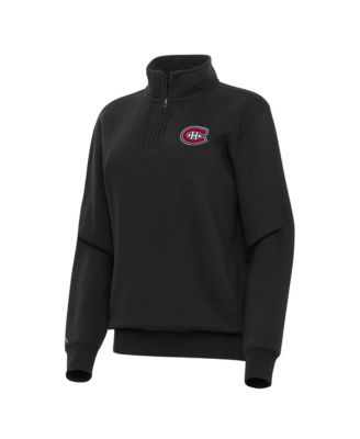 Women's Black Montreal Canadiens Victory Quarter-Zip Sweatshirt