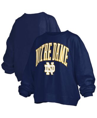 Women's Navy Notre Dame Fighting Irish Plus Size Nelson Janise Sweatshirt